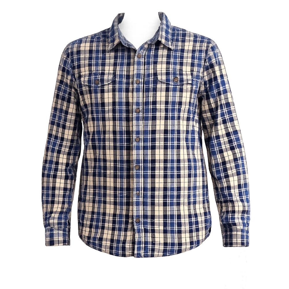 Vans Off The Wall Classic Fit Blue Flannel Plaid Shirt - Size L
